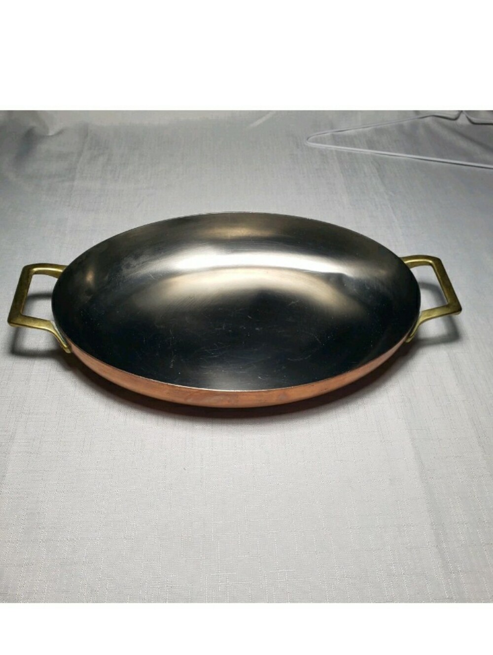 Revere Ware Paul Revere 12" Oval Copper Pot Stainless Roaster Server Baking Dish